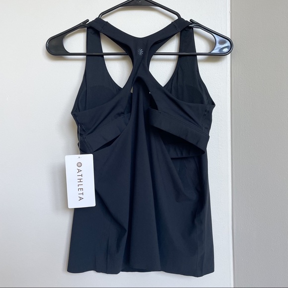 NWT Athleta 2-in-1 Ultimate Support Top Black Workout Tank + Sports Bra in One - Picture 5 of 13